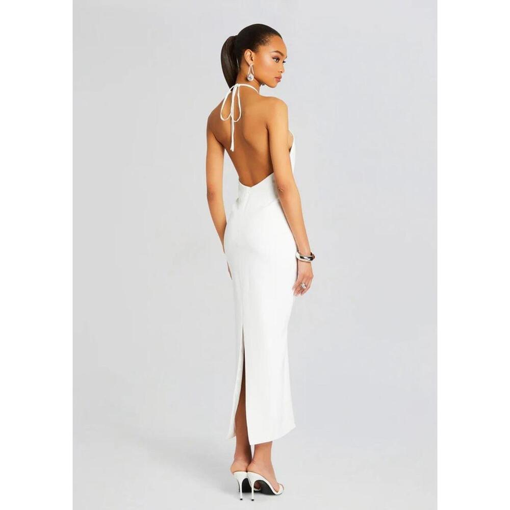 NWT $998 Retrofete Lexie Crystal Floral Wedding Bridal White Beaded Midi Small - Picture 5 of 10